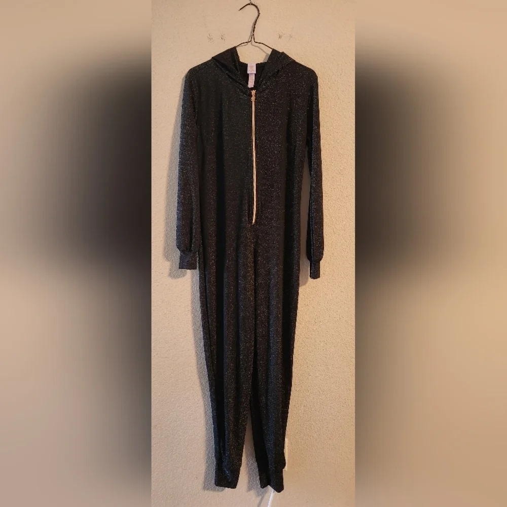 Savage X Fenty Sleep & Shine Hooded Onesie in Black size small